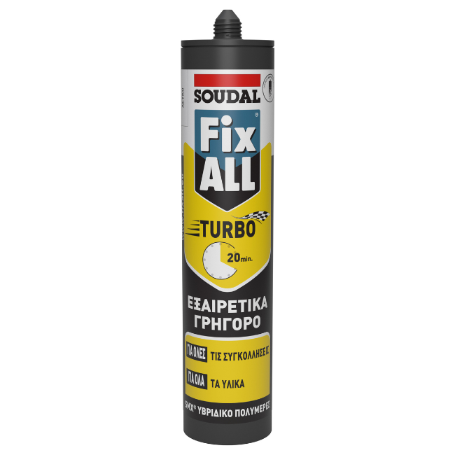 Fix All Turbo συγκολλητικό 20′ λευκό 290ml